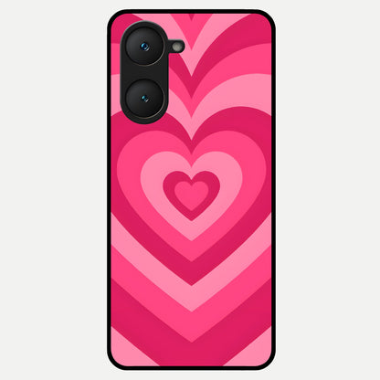  Layered Love Hearts Glass Case for iQOO Z9 lite back cover – full design glossy printed glass finish