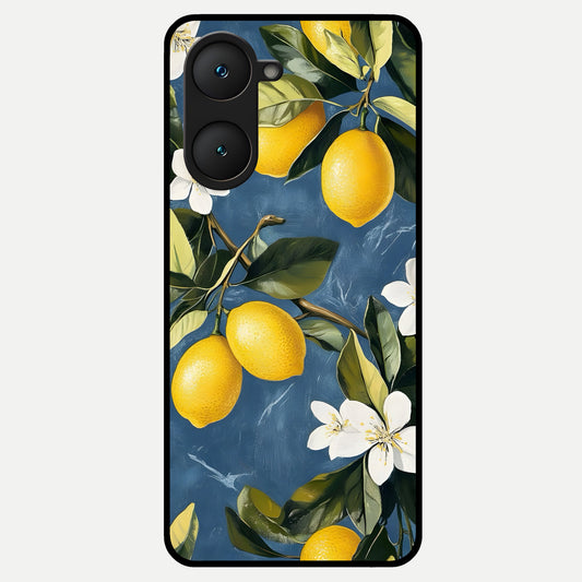  Lemon Dream Garden Glass Case for iQOO Z9 lite back cover – full design glossy printed glass finish