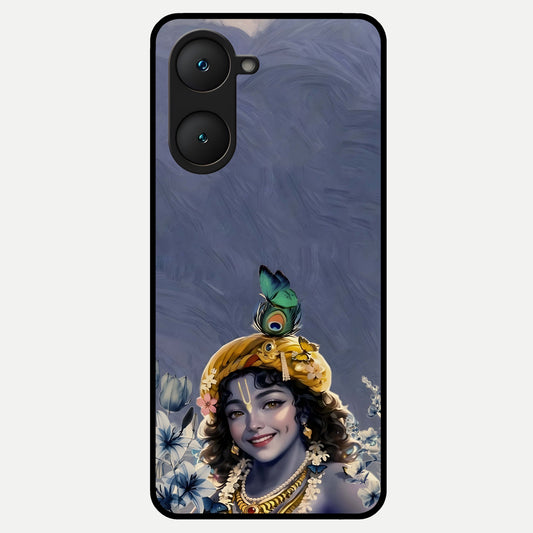  Lord Krishna Glass Case for iQOO Z9 lite back cover – full design glossy printed glass finish