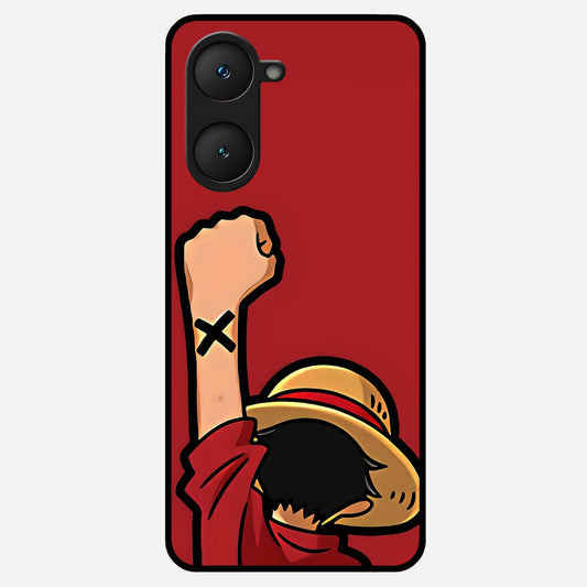  Luffy X Spirit Glass Case for iQOO Z9 lite back cover – full design glossy printed glass finish