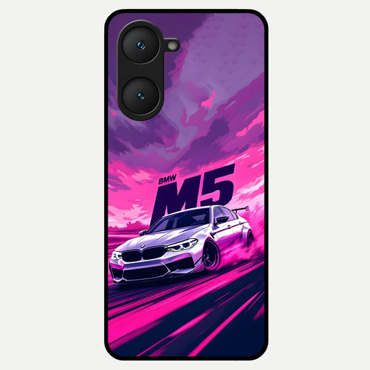  MS Neon Car Glass Case for iQOO Z9 lite back cover – full design glossy printed glass finish