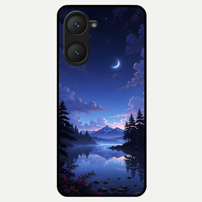  Midnight Lake Peace Glass Case for iQOO Z9 lite back cover – full design glossy printed glass finish