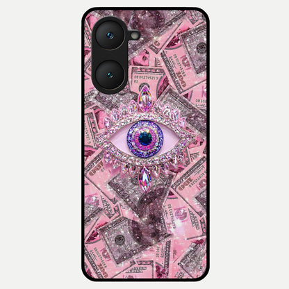  Money Eye Luxe Glass Case for iQOO Z9 lite back cover – full design glossy printed glass finish
