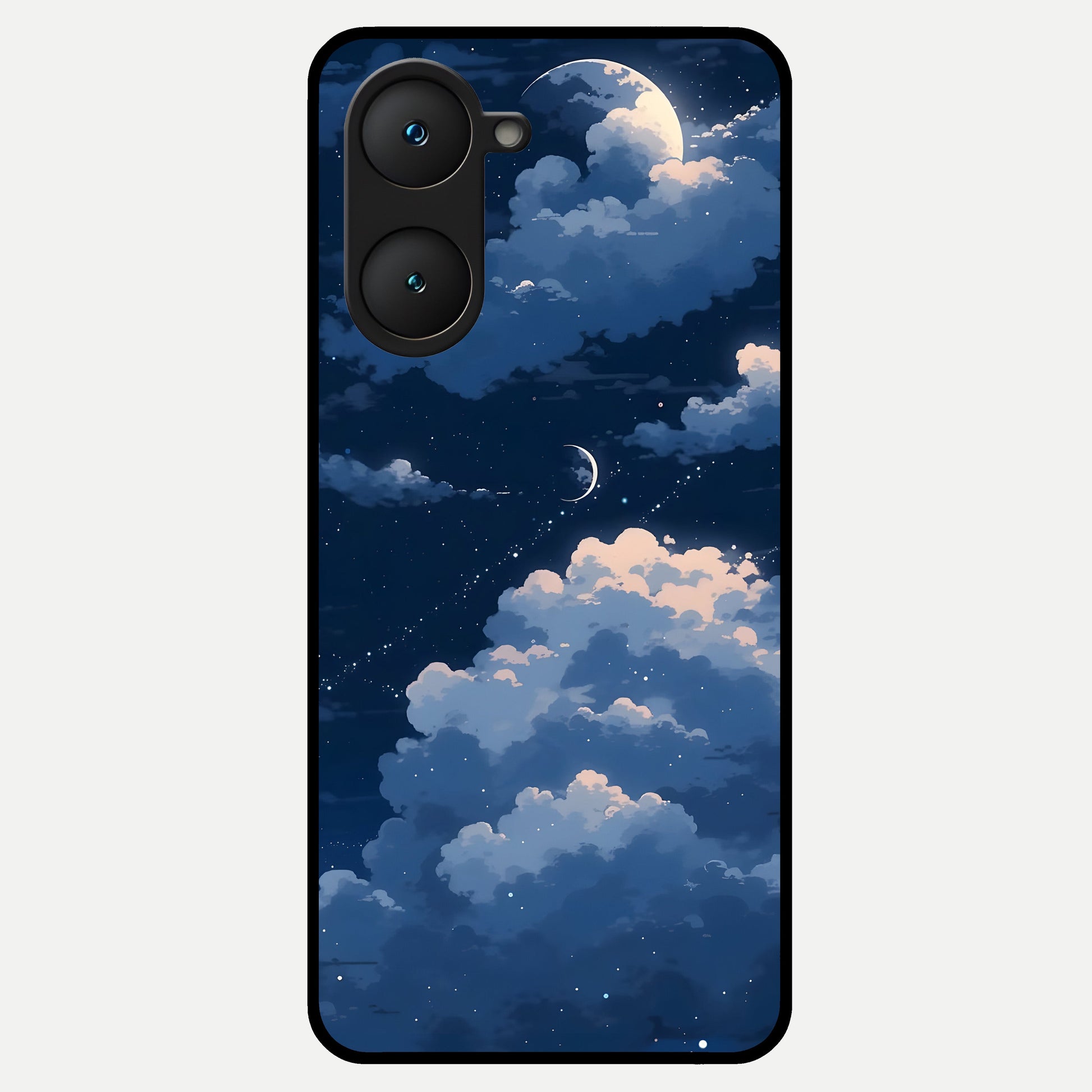  Moon Dream Haze Glass Case for iQOO Z9 lite back cover – full design glossy printed glass finish