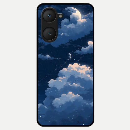  Moon Dream Haze Glass Case for iQOO Z9 lite back cover – full design glossy printed glass finish