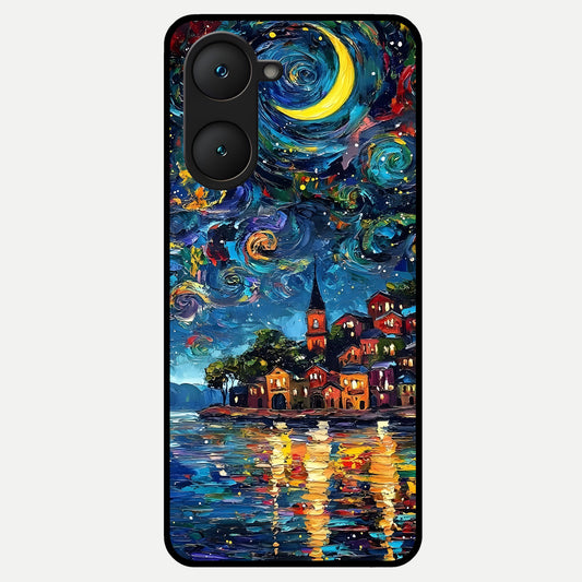  Moonlight Harbor Glow Glass Case for iQOO Z9 lite back cover – full design glossy printed glass finish