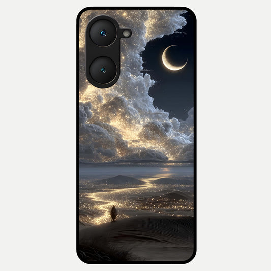  Moonlight Spark Path Glass Case for iQOO Z9 lite back cover – full design glossy printed glass finish