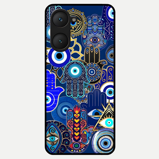  Mystic Palm Guard Glass Case for iQOO Z9 lite back cover – full design glossy printed glass finish