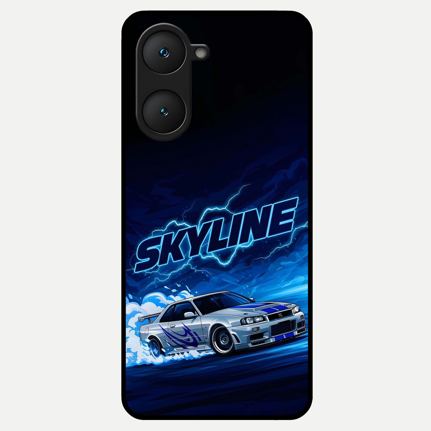  Neon Drift Beast Glass Case for iQOO Z9 lite back cover – full design glossy printed glass finish