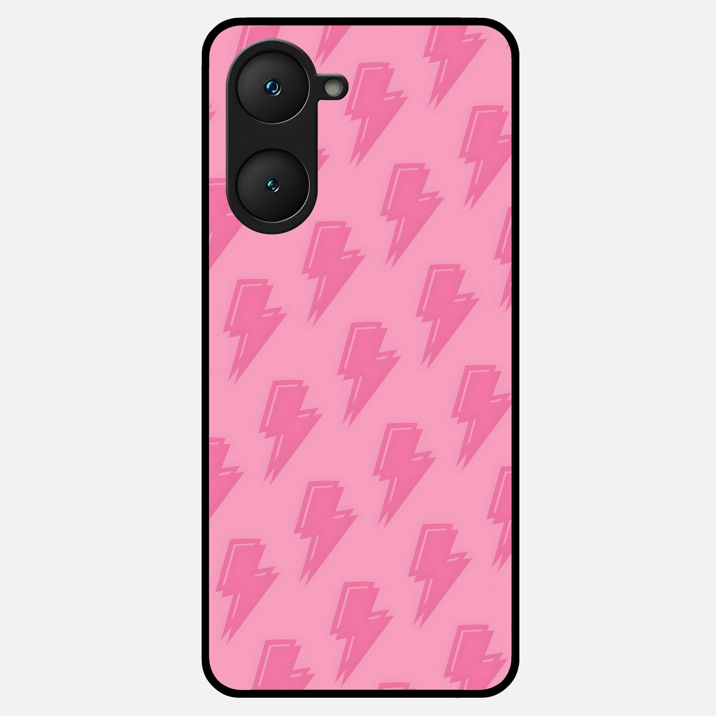  Pink Moo Magic Glass Case for iQOO Z9 lite back cover – full design glossy printed glass finish