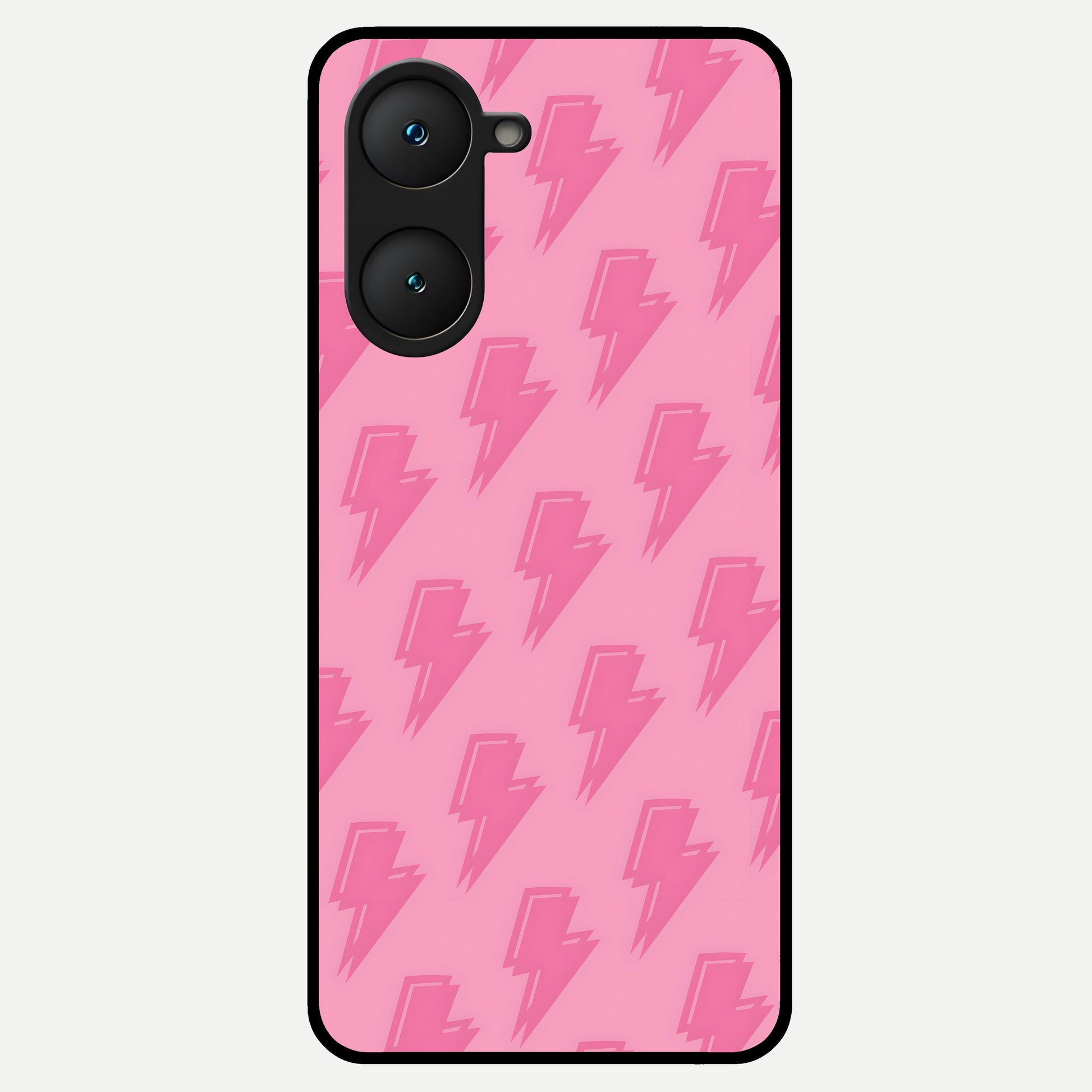  Pink Moo Magic Glass Case for iQOO Z9 lite back cover – full design glossy printed glass finish
