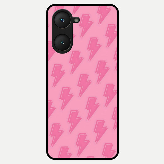  Pink Moo Magic Glass Case for iQOO Z9 lite back cover – full design glossy printed glass finish