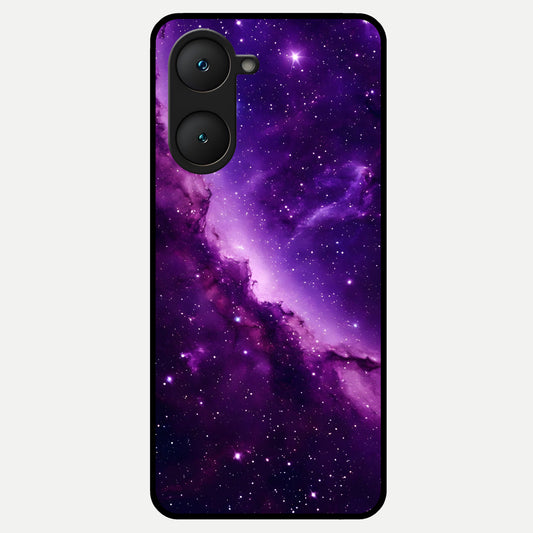  Purple Shade Sky Glass Case for iQOO Z9 lite back cover – full design glossy printed glass finish