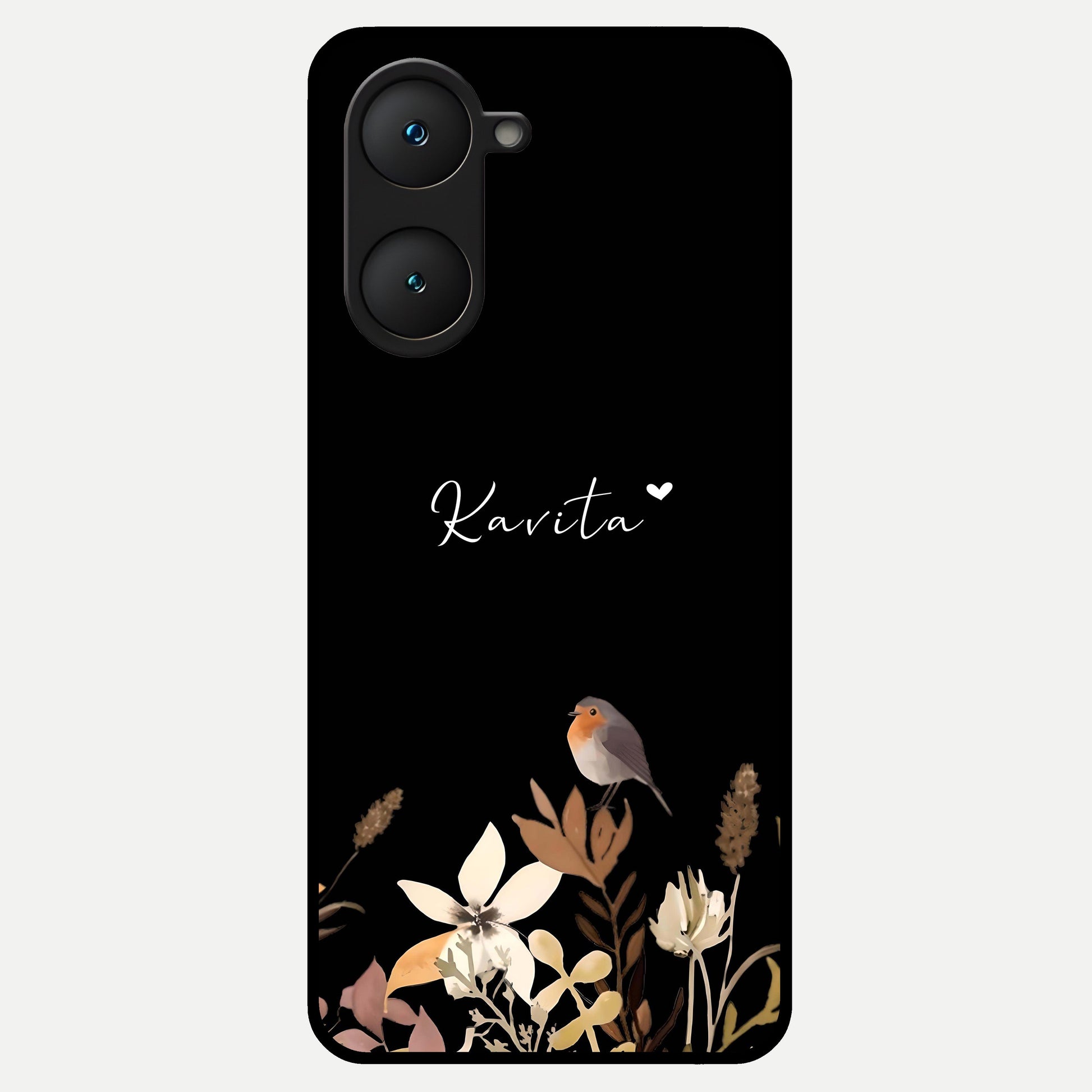  Quiet Garden Tune Custom Name Glass Case for iQOO Z9 lite back cover – full design glossy printed glass finish