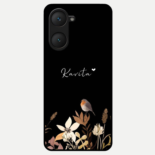  Quiet Garden Tune Custom Name Glass Case for iQOO Z9 lite back cover – full design glossy printed glass finish