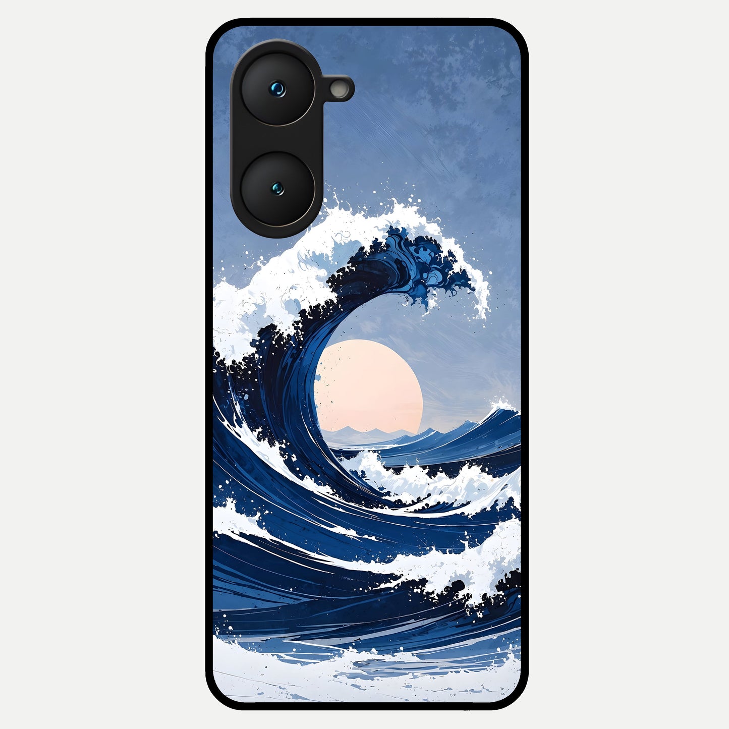  Rising Tide Power Glass Case for iQOO Z9 lite back cover – full design glossy printed glass finish
