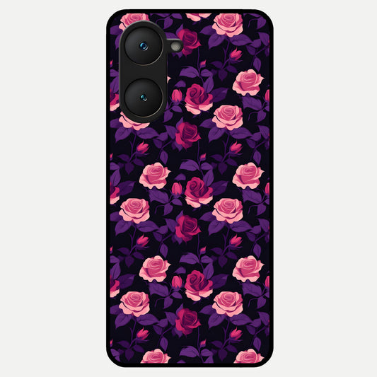  Rose Garden Twilight Glass Case for iQOO Z9 lite back cover – full design glossy printed glass finish