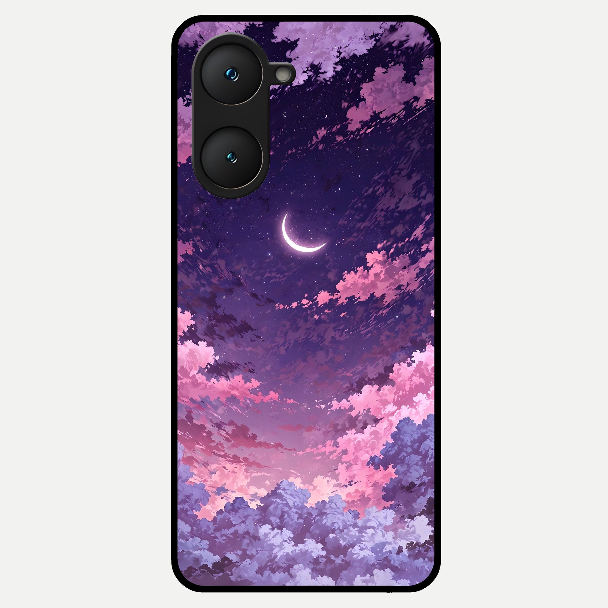  Sky Drift Clouds Glass Case for iQOO Z9 lite back cover – full design glossy printed glass finish