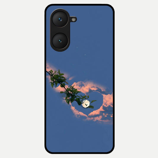  Sky Under Tree Glass Case for iQOO Z9 lite back cover – full design glossy printed glass finish