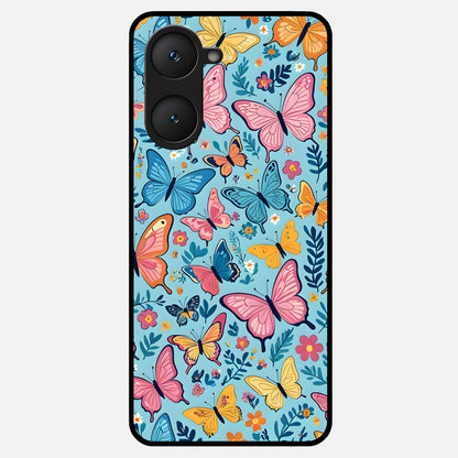  Spring Wing Garden Glass Case for iQOO Z9 lite back cover – full design glossy printed glass finish