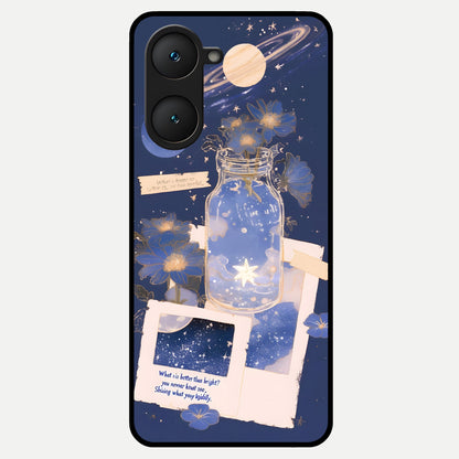  Starlit Cosmic Jar Glass Case for iQOO Z9 lite back cover – full design glossy printed glass finish