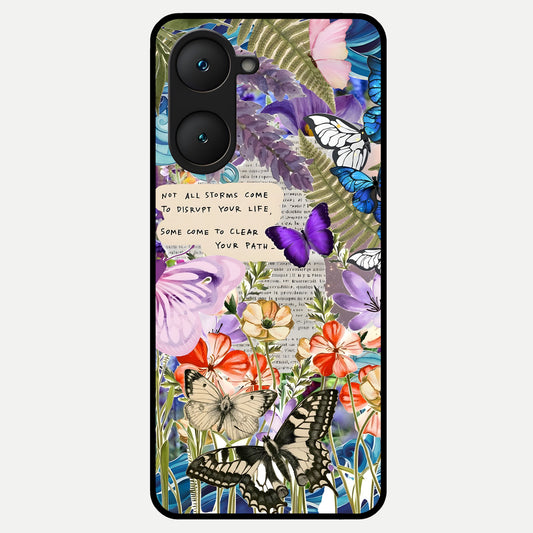 Storm Path Bloom Glass Case for iQOO Z9 lite back cover – full design glossy printed glass finish