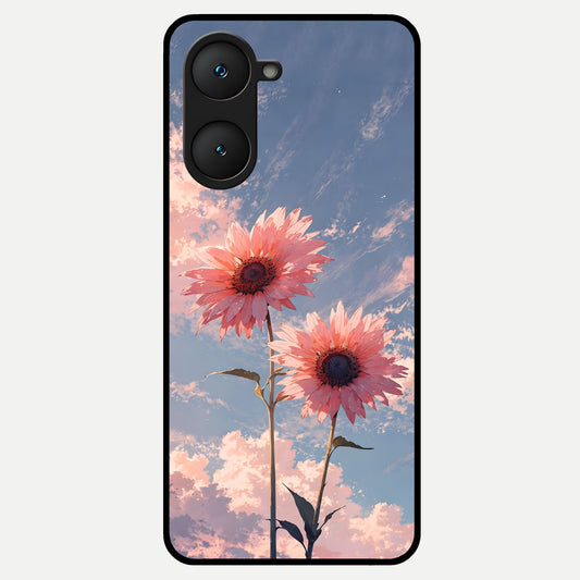  Sun Moon Balance Glass Case for iQOO Z9 lite back cover – full design glossy printed glass finish