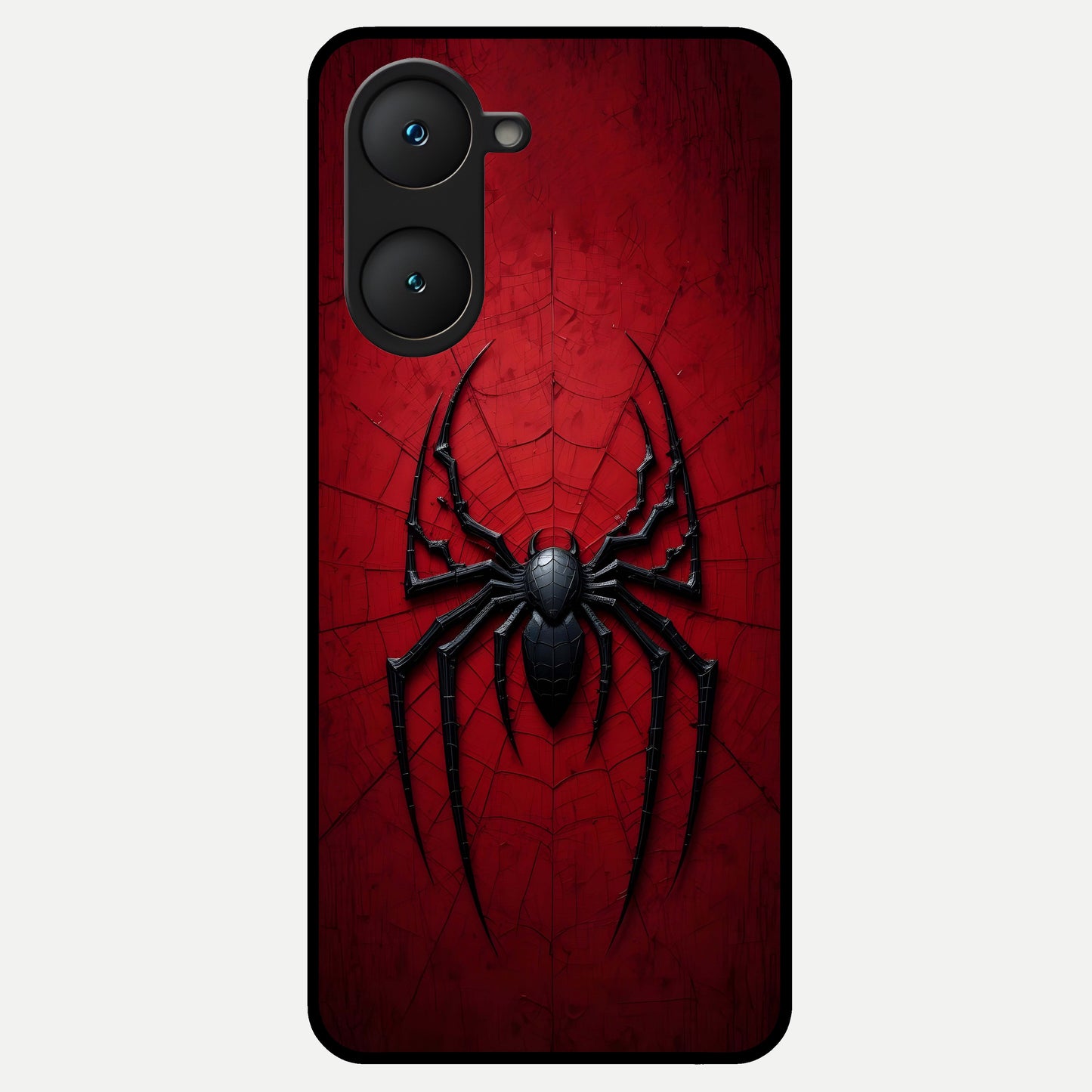  Superhero Web Emblem Glass Case for iQOO Z9 lite back cover – full design glossy printed glass finish
