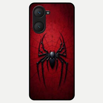  Superhero Web Emblem Glass Case for iQOO Z9 lite back cover – full design glossy printed glass finish
