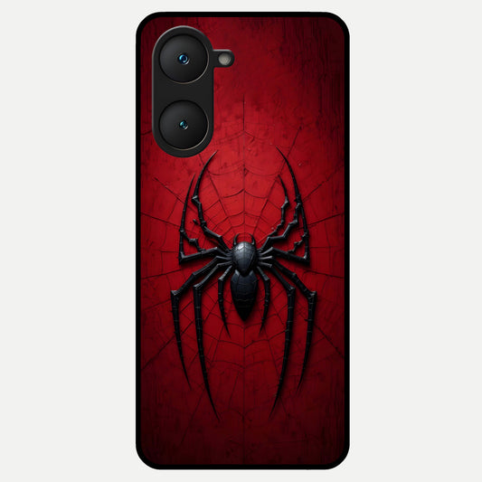  Superhero Web Emblem Glass Case for iQOO Z9 lite back cover – full design glossy printed glass finish