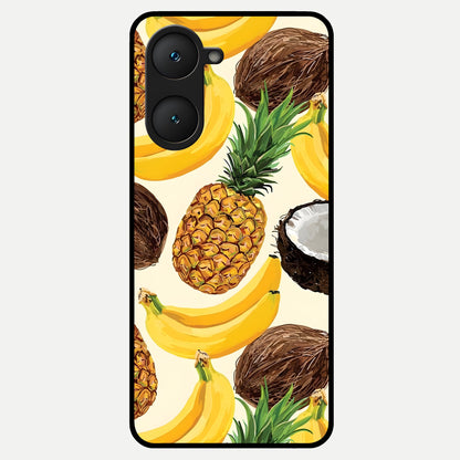  Tropical Fruit Mood Glass Case for iQOO Z9 lite back cover – full design glossy printed glass finish