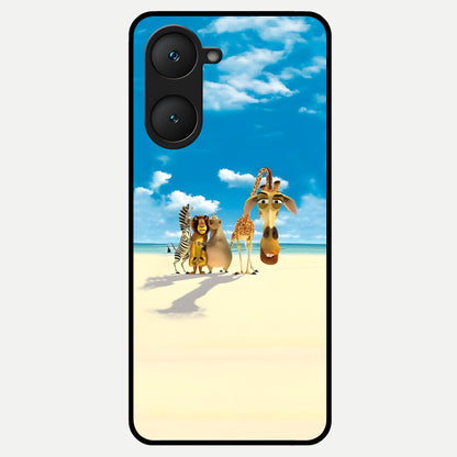  Tropical Fun Squad Glass Case for iQOO Z9 lite back cover – full design glossy printed glass finish