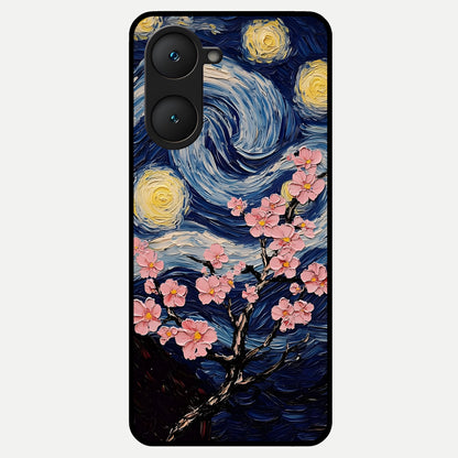  Van Gogh Scenery Glass Case for iQOO Z9 lite back cover – full design glossy printed glass finish