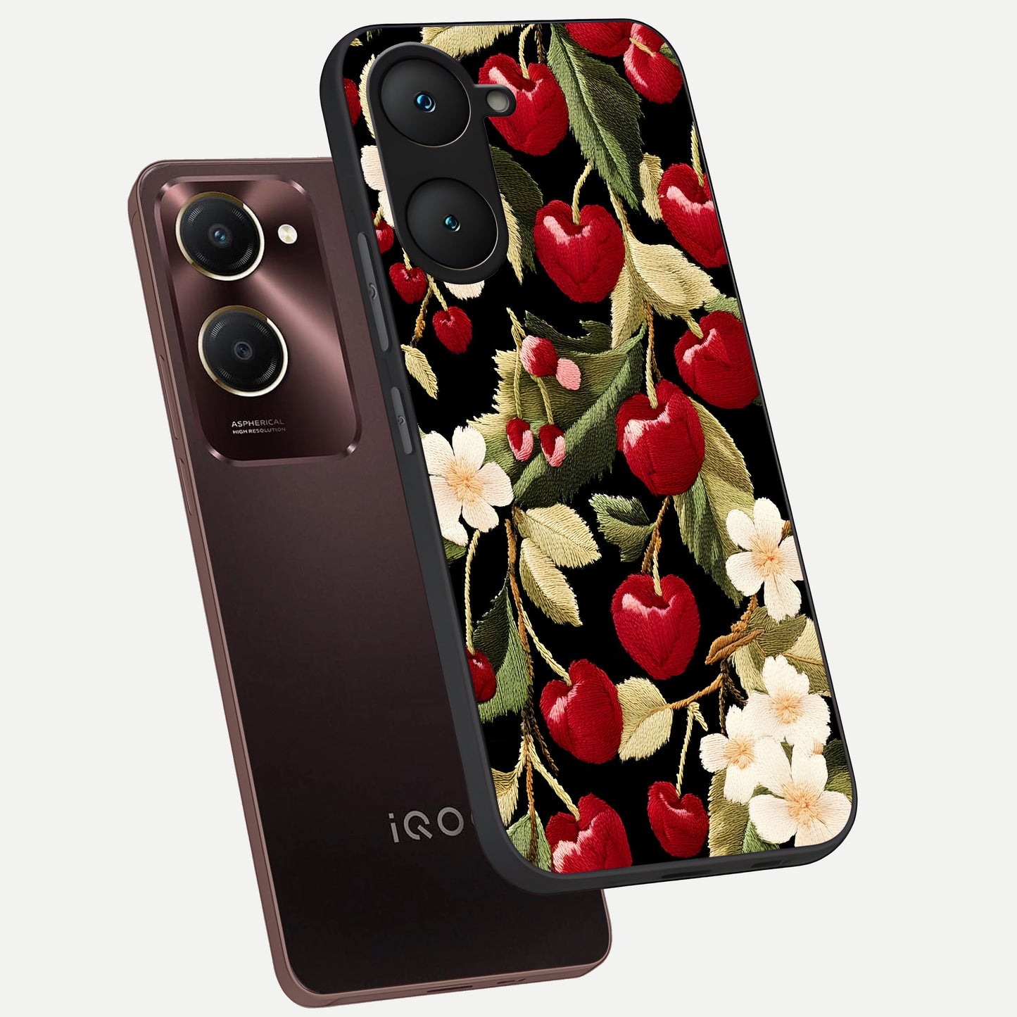  Blooming Spendor Bird phone case for iQOO Z9 lite showing premium glass back cover with detailed artwork
