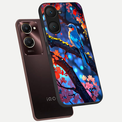  Blooming Water Drift phone case for iQOO Z9 lite showing premium glass back cover with detailed artwork