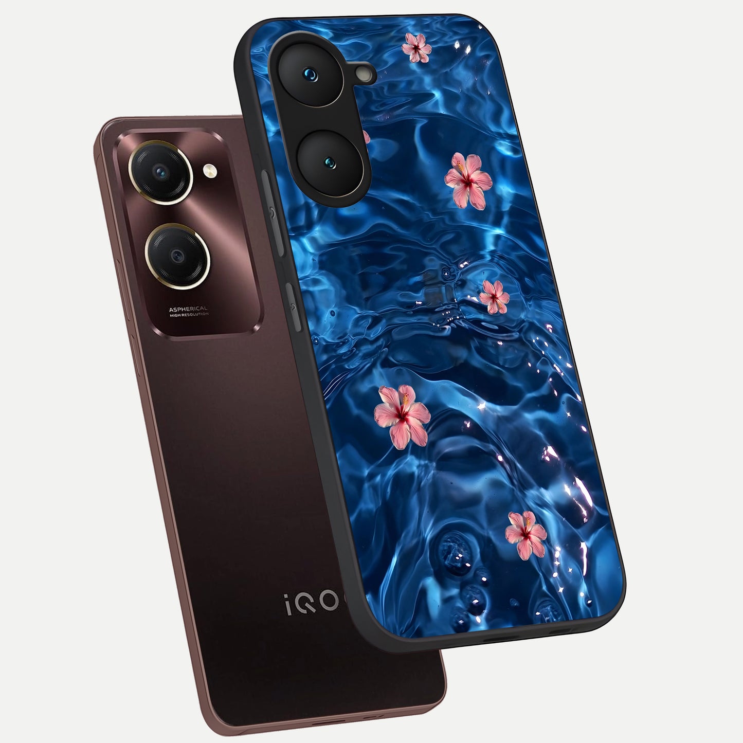  Bloom Thread Art phone case for iQOO Z9 lite showing premium glass back cover with detailed artwork