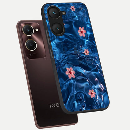  Bloom Thread Art phone case for iQOO Z9 lite showing premium glass back cover with detailed artwork