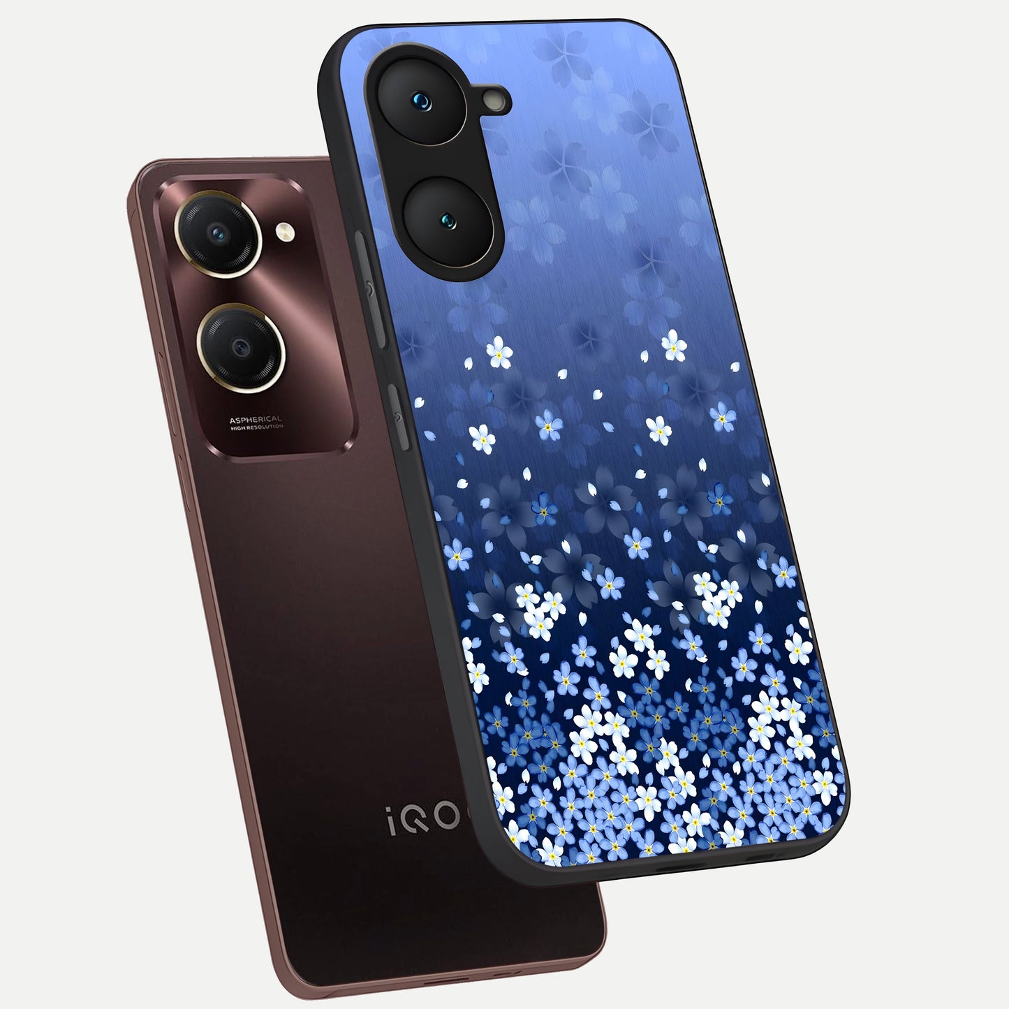  Blue Starry phone case for iQOO Z9 lite showing premium glass back cover with detailed artwork