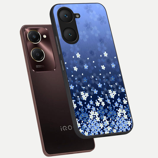  Blue Starry phone case for iQOO Z9 lite showing premium glass back cover with detailed artwork