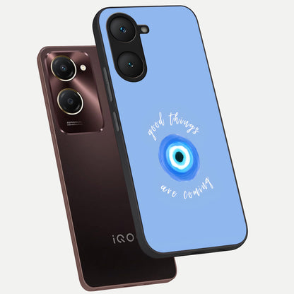  Bright Future Ahead phone case for iQOO Z9 lite showing premium glass back cover with detailed artwork
