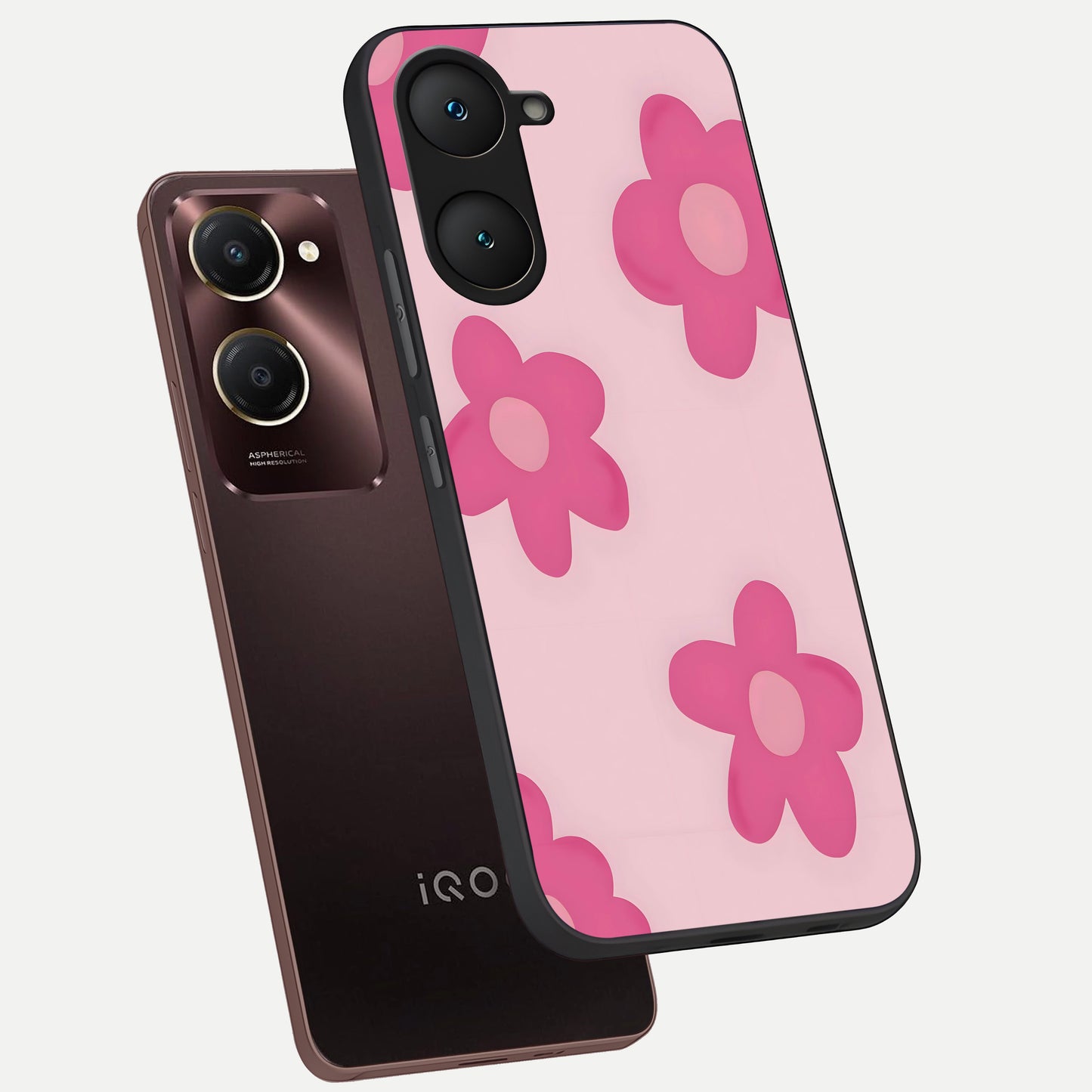  Candy Bloom Dreams phone case for iQOO Z9 lite showing premium glass back cover with detailed artwork