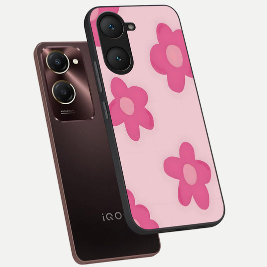  Candy Bloom Dreams phone case for iQOO Z9 lite showing premium glass back cover with detailed artwork