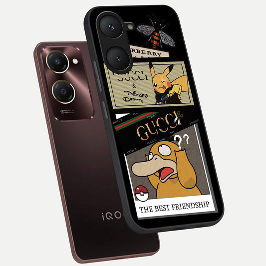  Cartoon Brand Play Mashup phone case for iQOO Z9 lite showing premium glass back cover with detailed artwork