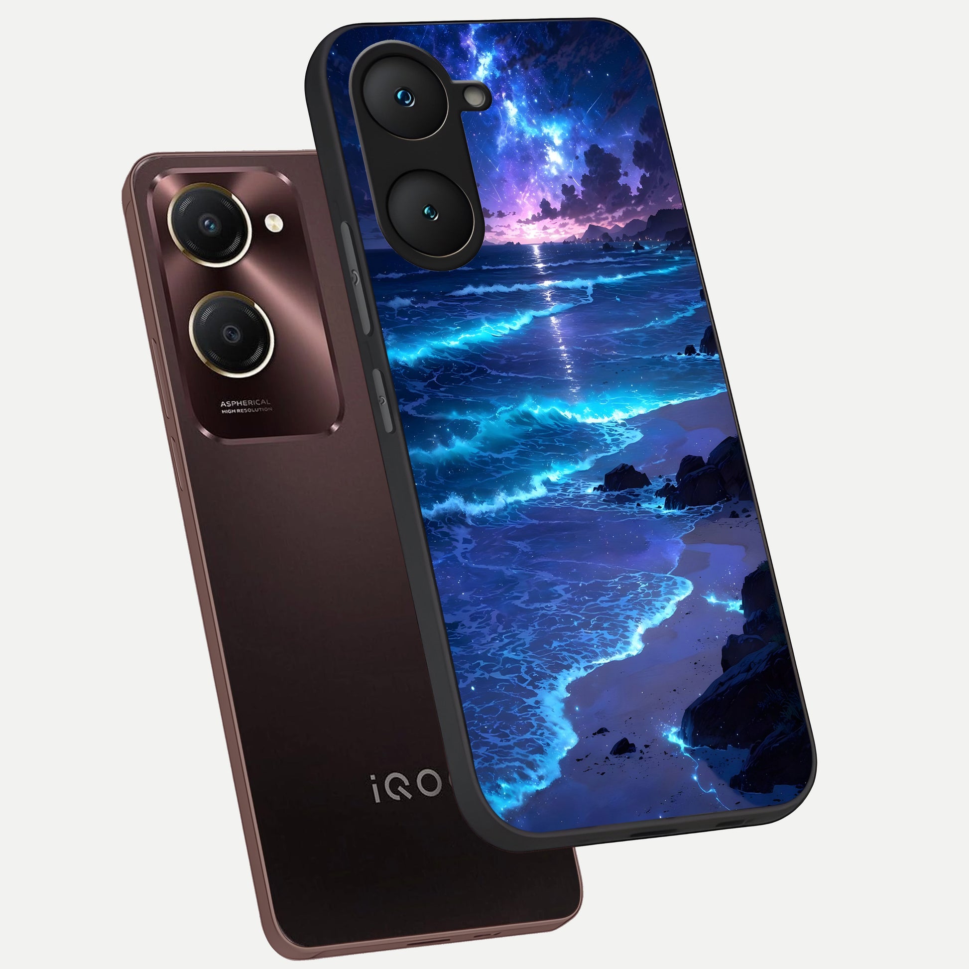  Classic Damn Look phone case for iQOO Z9 lite showing premium glass back cover with detailed artwork