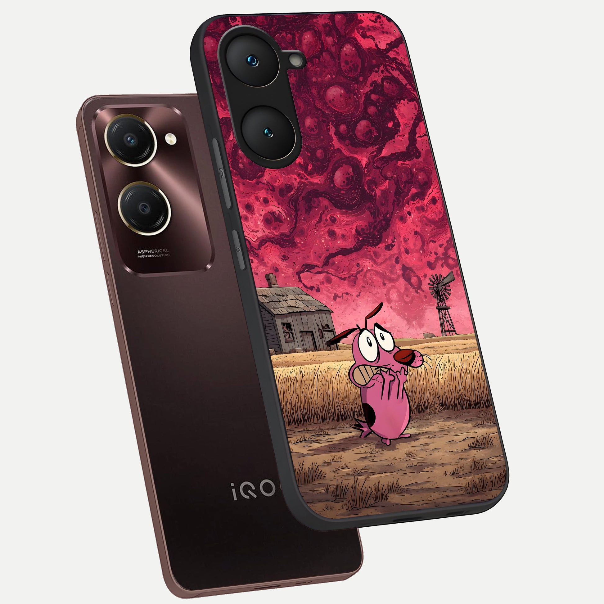  Courage Under Sky phone case for iQOO Z9 lite showing premium glass back cover with detailed artwork