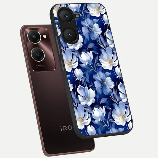  Cute Floral Patterns phone case for iQOO Z9 lite showing premium glass back cover with detailed artwork