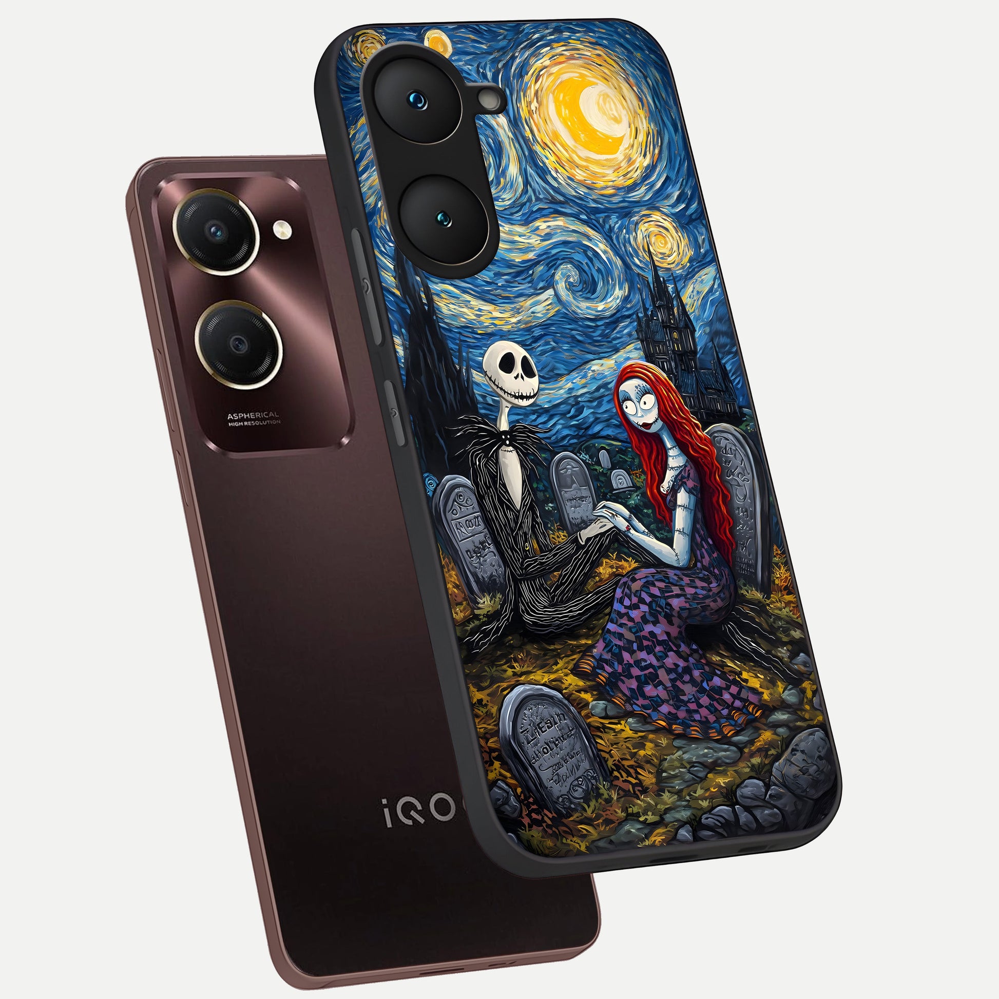  Eternal Night Love phone case for iQOO Z9 lite showing premium glass back cover with detailed artwork