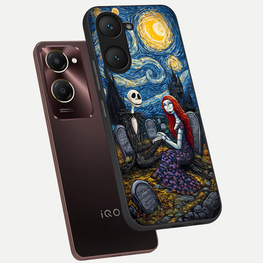  Eternal Night Love phone case for iQOO Z9 lite showing premium glass back cover with detailed artwork
