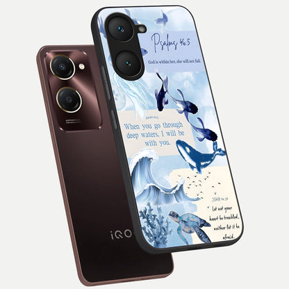  Faithful Ocean Promise phone case for iQOO Z9 lite showing premium glass back cover with detailed artwork