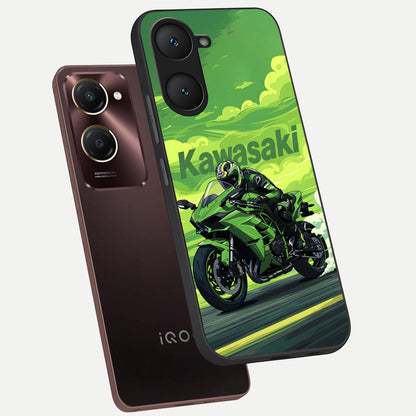  Greenery Sky phone case for iQOO Z9 lite showing premium glass back cover with detailed artwork
